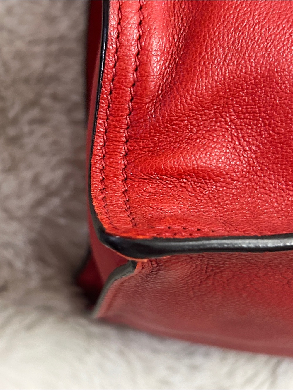 Prada Red Etiquette tote in Glacé calf leather GUC Retails $2200 with COA - Picture 6 of 17